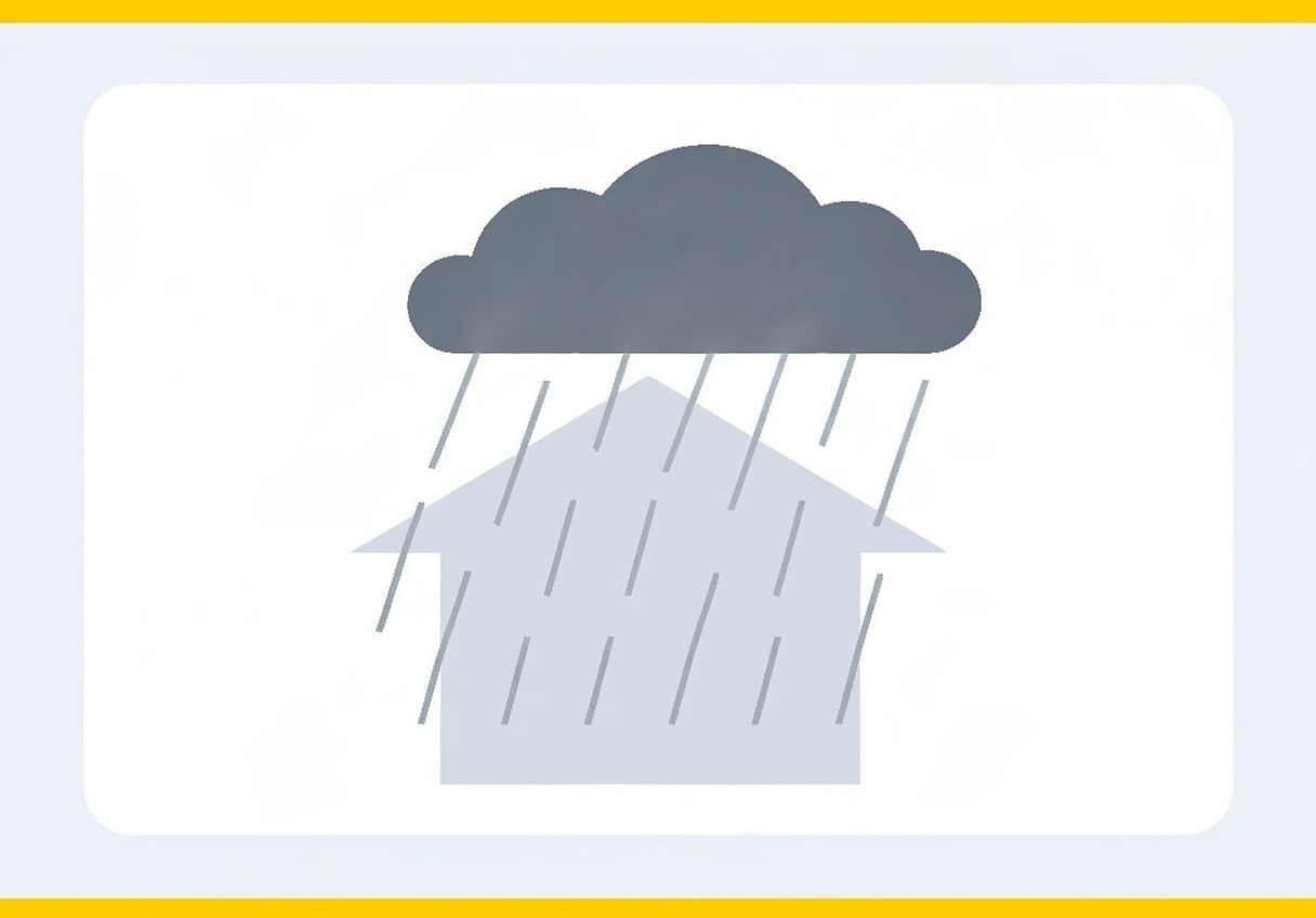 Storm damage repair illustration without text showing wind and rain elements for Milledgeville GA